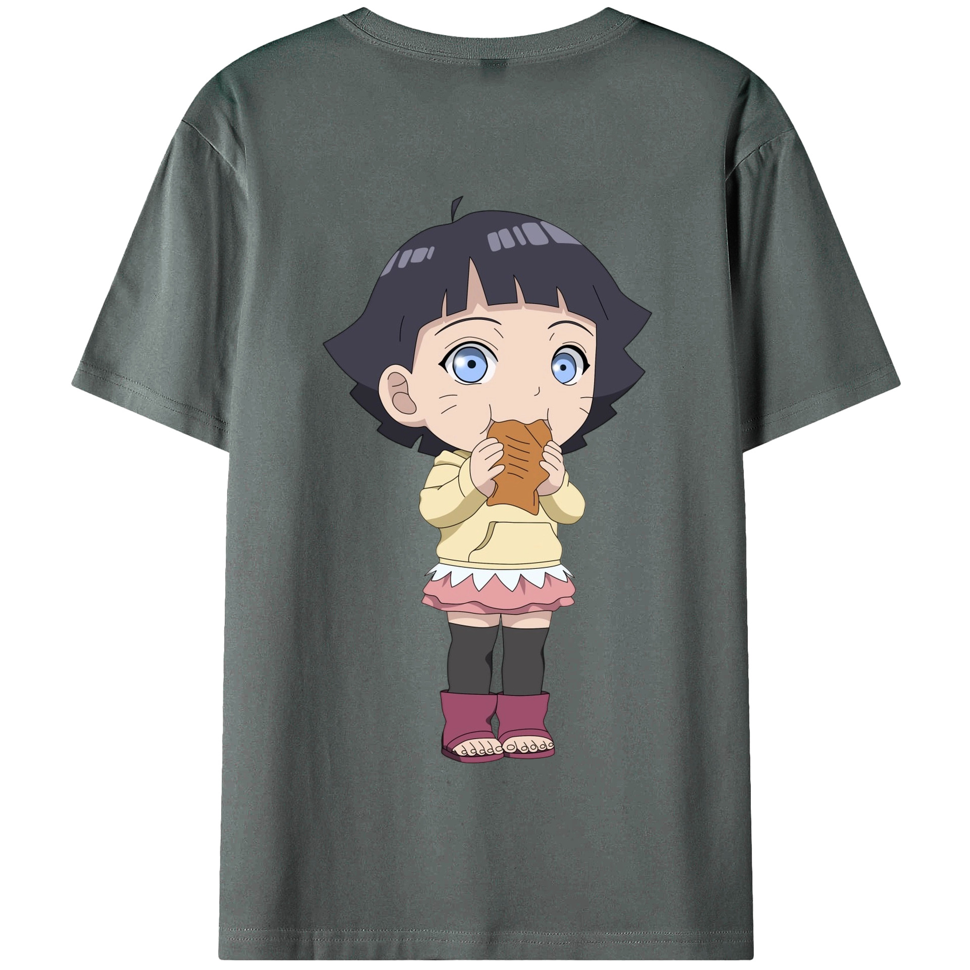 （画像用） NARUTO -ナルト- うずまき ヒマワリ Uzumaki Himawari 綿100％半袖Tシャツ（背面プリント）